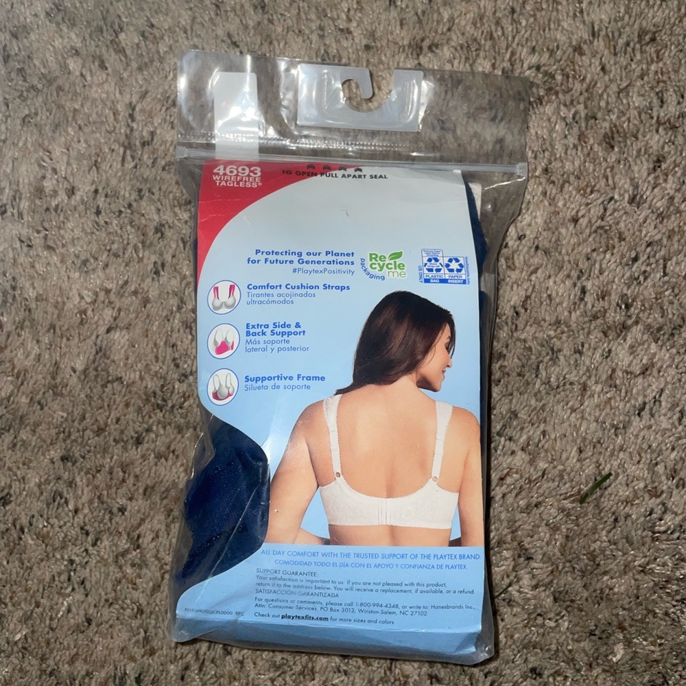 Bra, 40 DDD Playtex 18 Hour Original Comfort Strap Full Coverage Wirefree 4693 - Picture 2 of 2